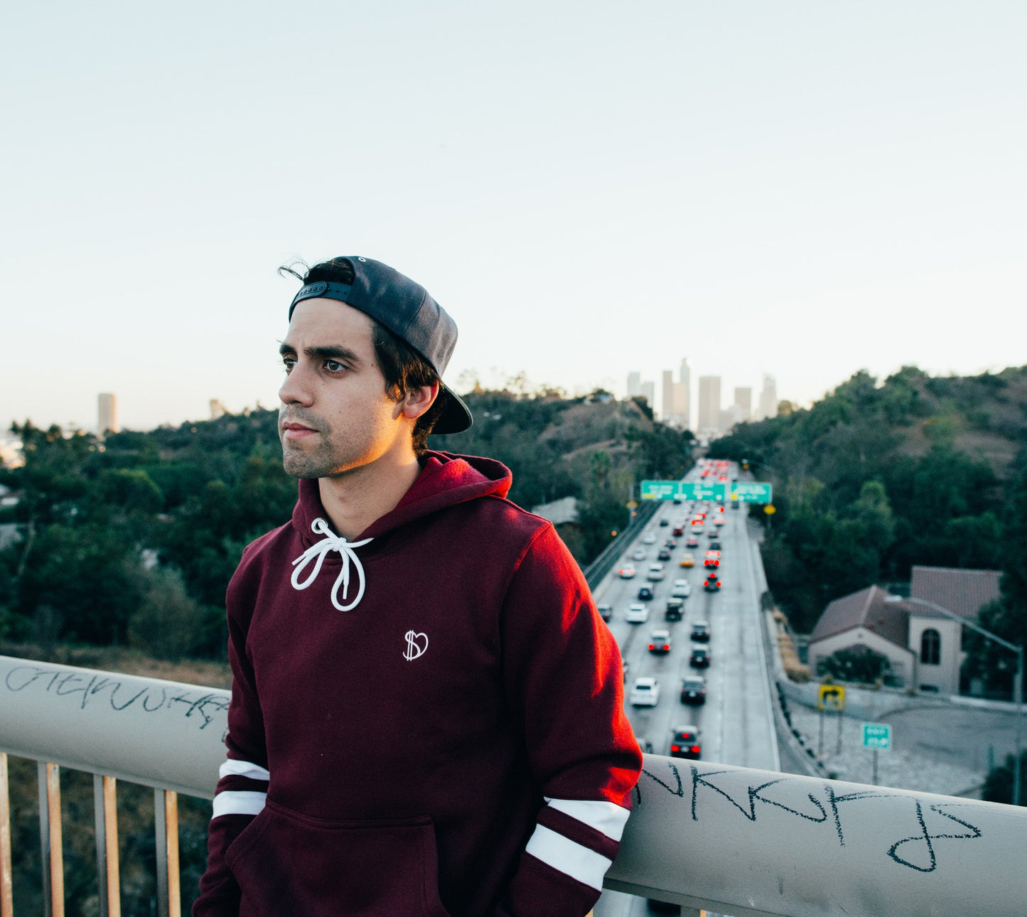 Hoodie - Burgundy Cut & Sew Hoodie